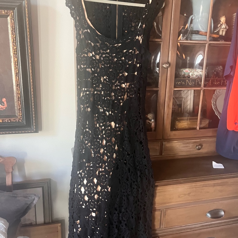 Marc Jacobs Black Crochet Maxi Dress
